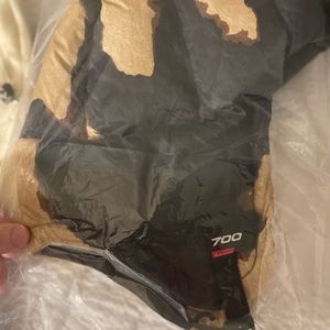 Brand new supreme north face brown camo jacket SZ M  pants SZ L also hat 1 size